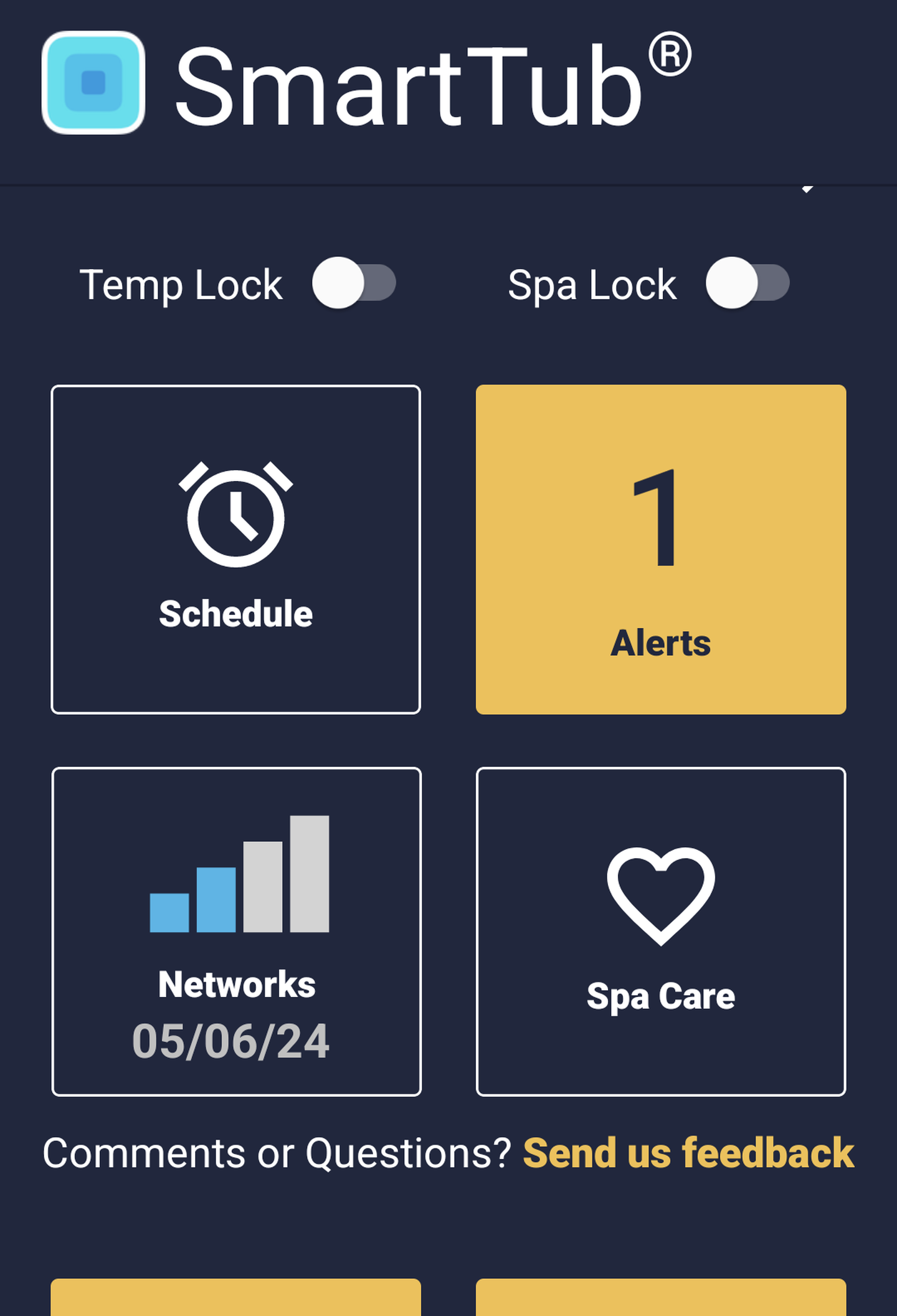 smart tub screenshot