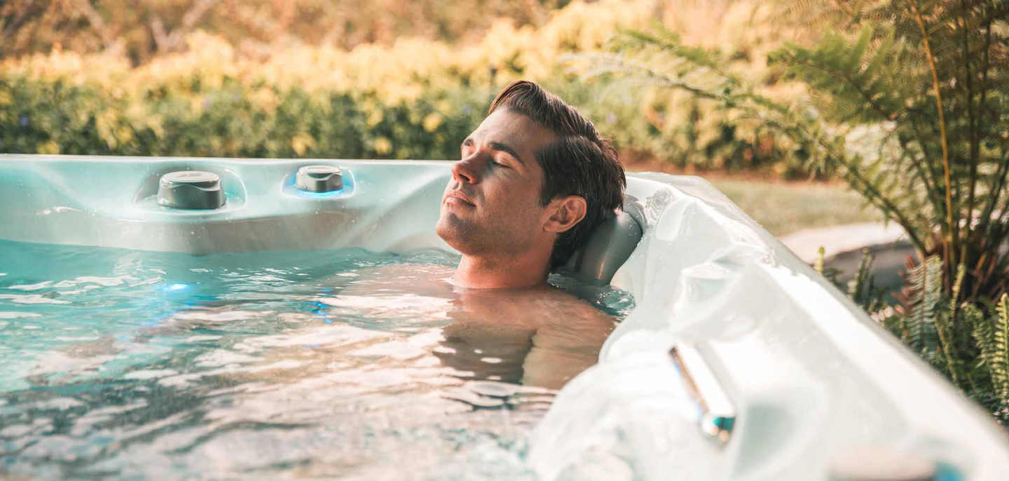 couple enjoying hot tub