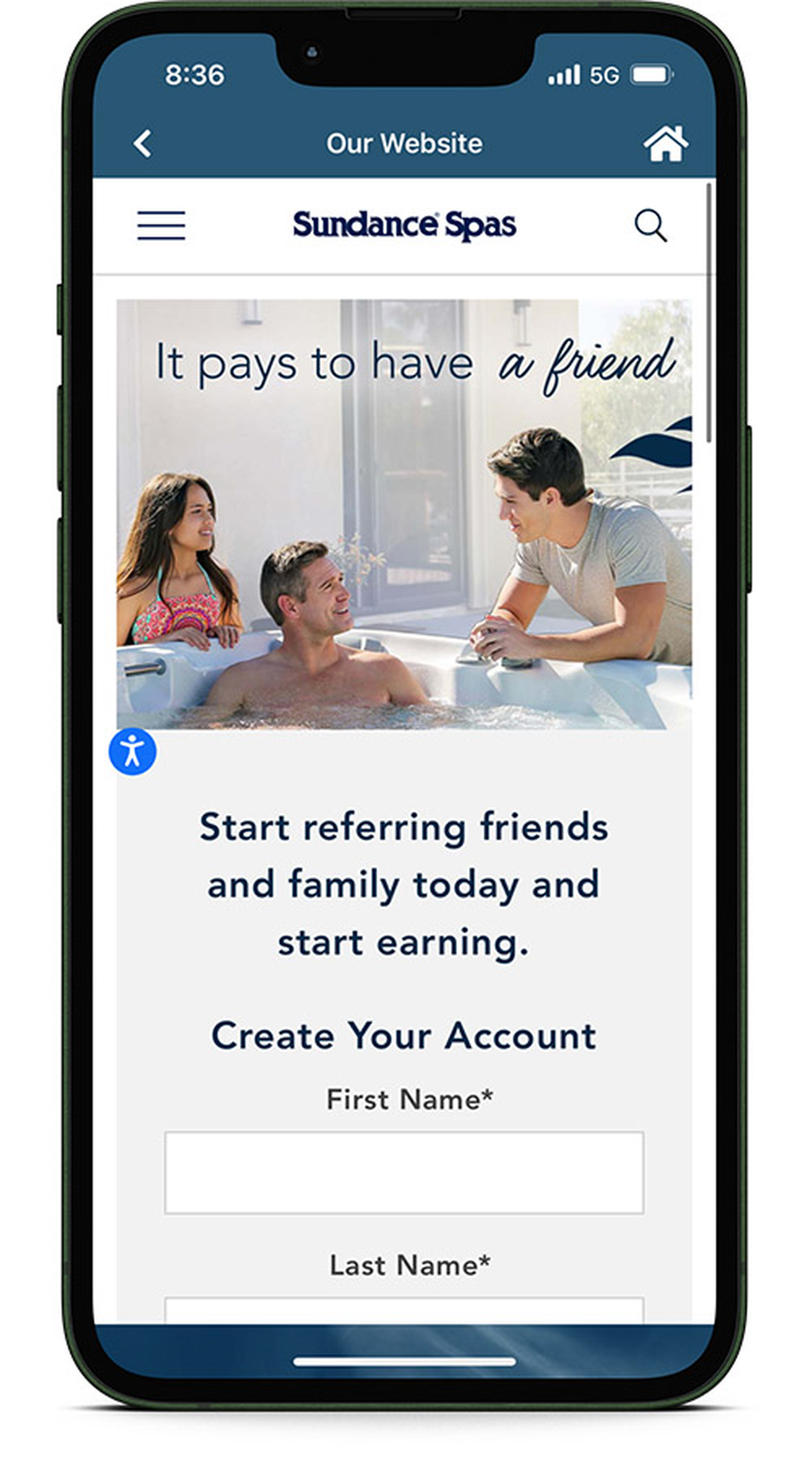 referral program screen shot