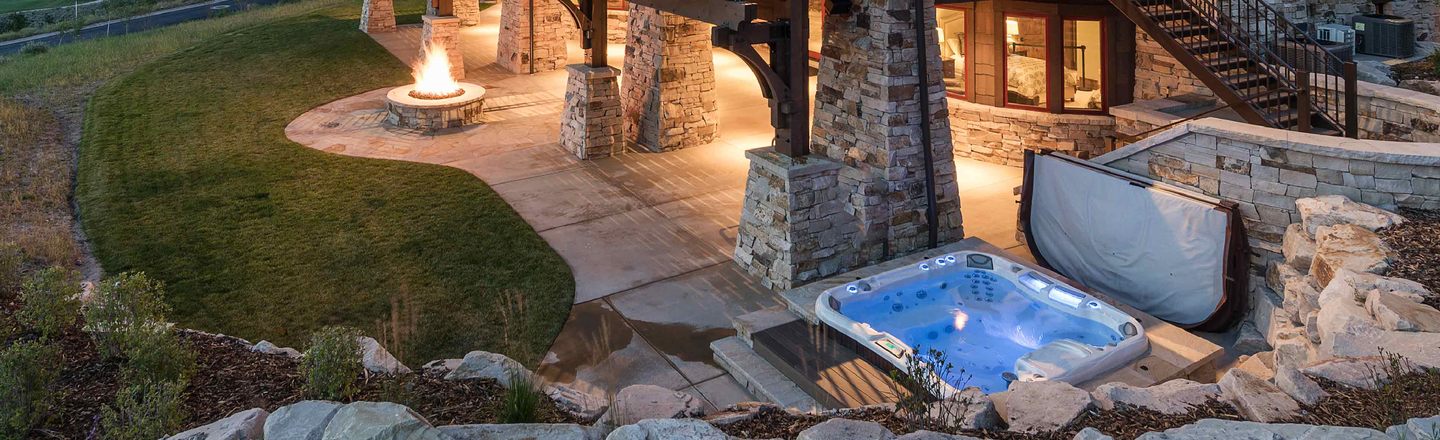 couple enjoying hot tub