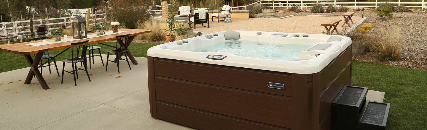 couple enjoying hot tub