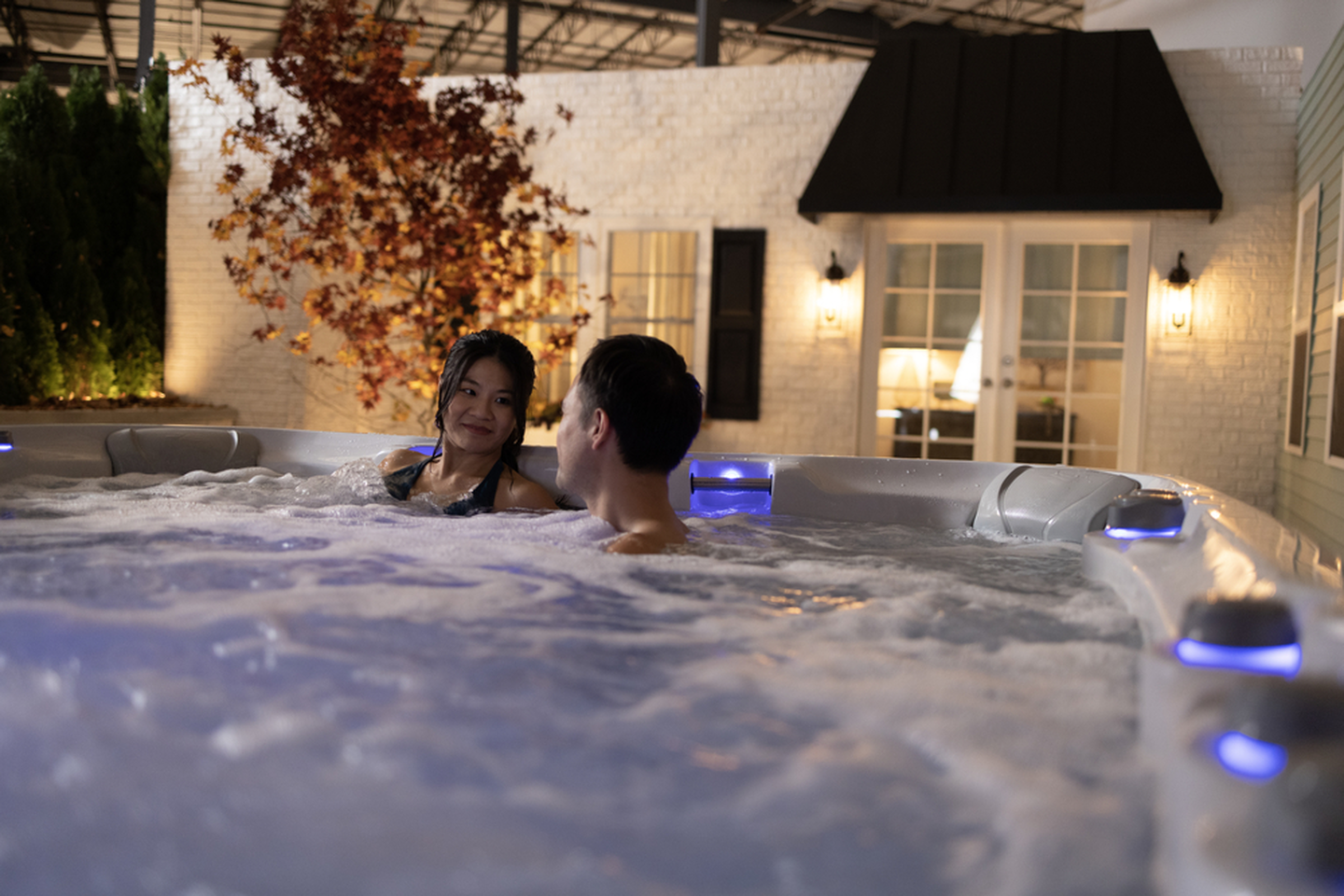 hot tub with underwater jets